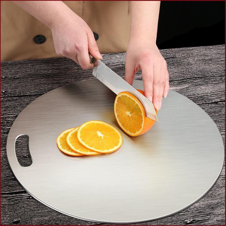 Thớt inox 304 cao cấp, Thớt inox chuẩn, Thớt tròn inox - Size tròn 30cm