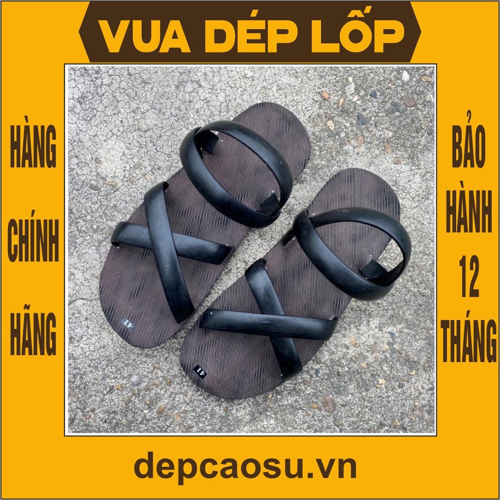 [ 100% CHÍNH HÃNG ] BVM4QKS Dép 4 quai Khe Sanh máy bay vải mài thủ công, thương hiệu Vua Dép Lốp Phạm Quang Xuân