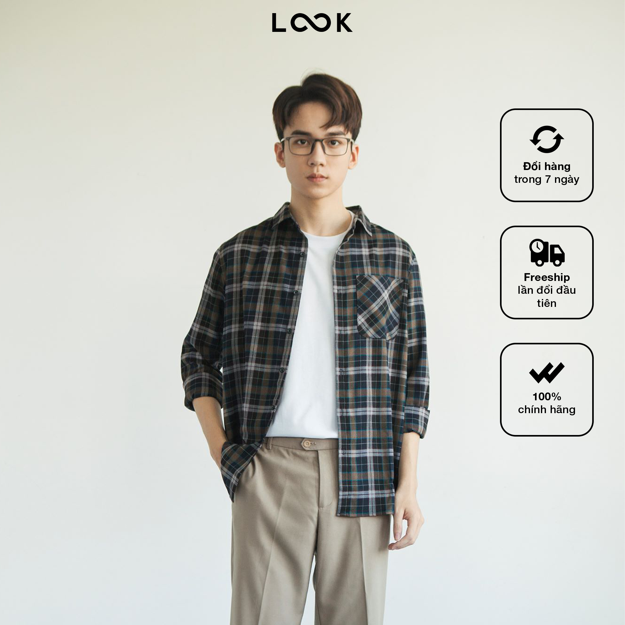[SALE 70%] Áo Sơ Mi Nam Look Flannel Shirt