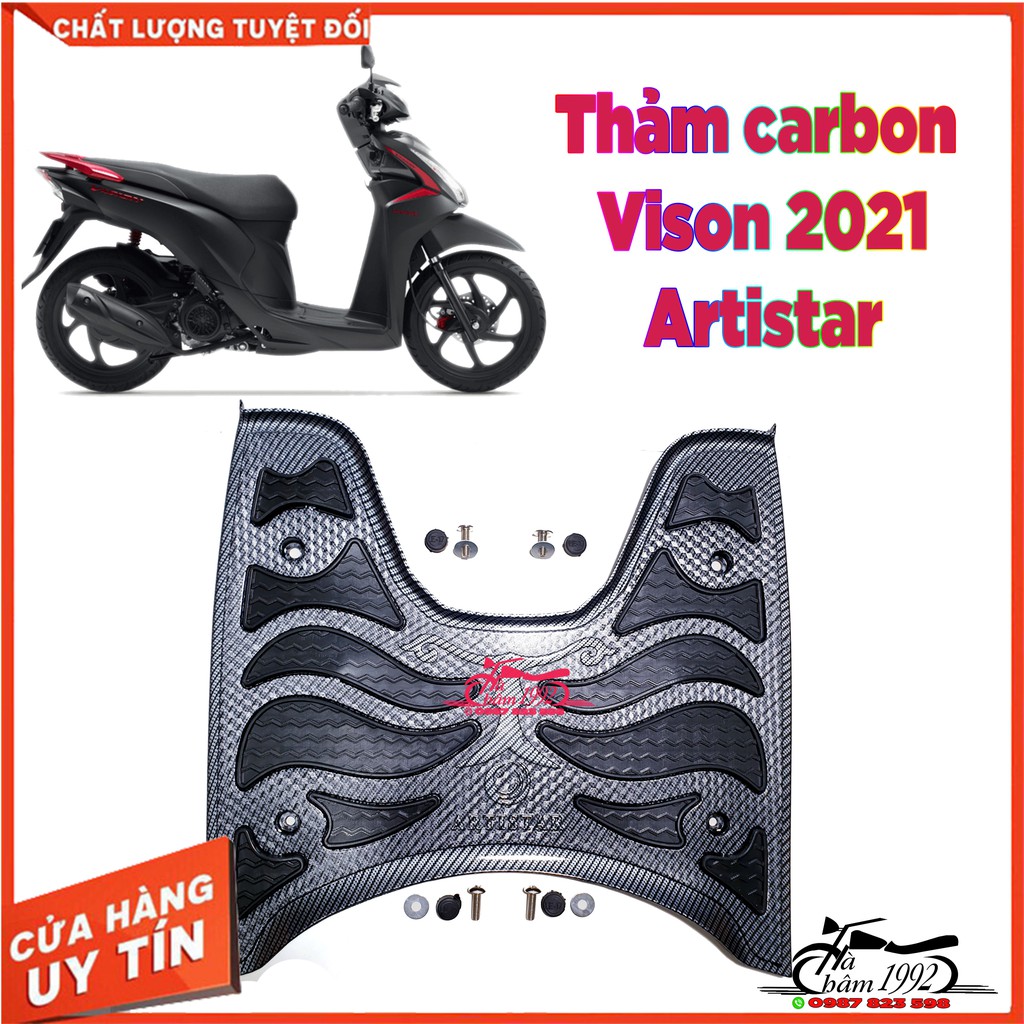 Thảm lót chân vision 2021-22 vân carbon hàng artisart loại 1; thảm để chân vision, miếng lót chân vision