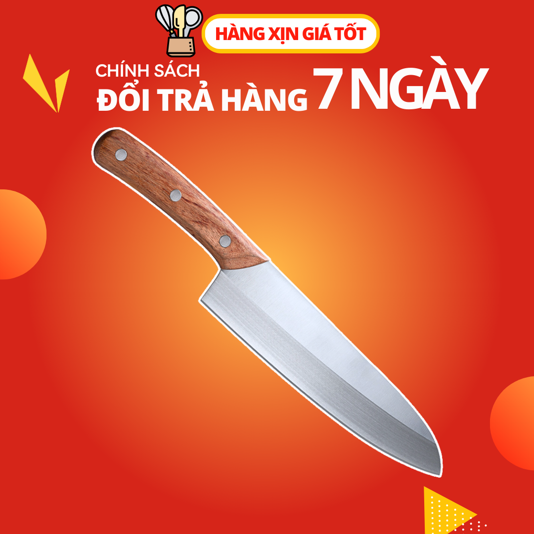 Dao Thái Asakh Nhật Bản, thép không gỉ dài 29cm cán gỗ cao cấp