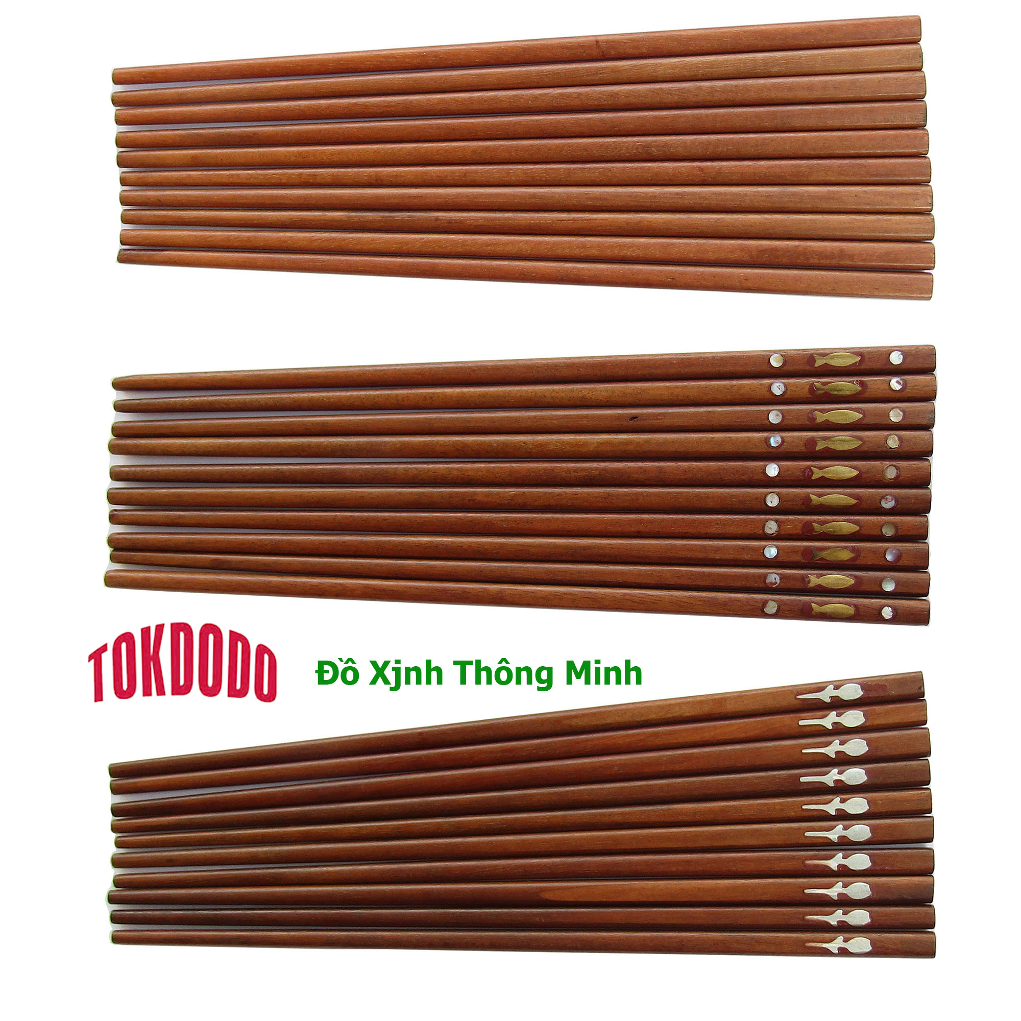 Bộ 10 Đôi Đũa Gỗ Cẩm Cao Cấp