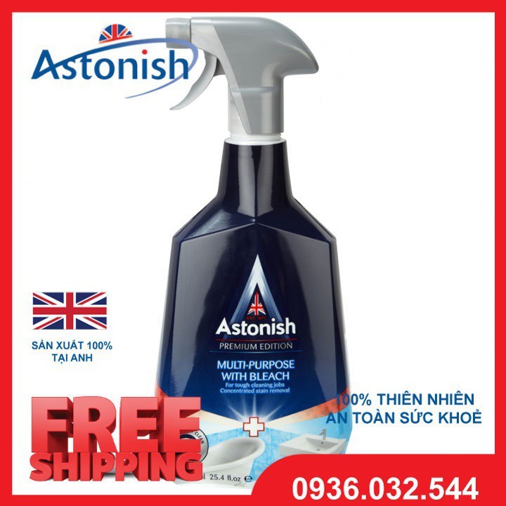 [HCM]Astonish Vệ sinh nhà tắm ??FREESHIP??Tẩy cặn canxi tẩy lavabo vết ố đen ố vàng trên bề mặt sứ
