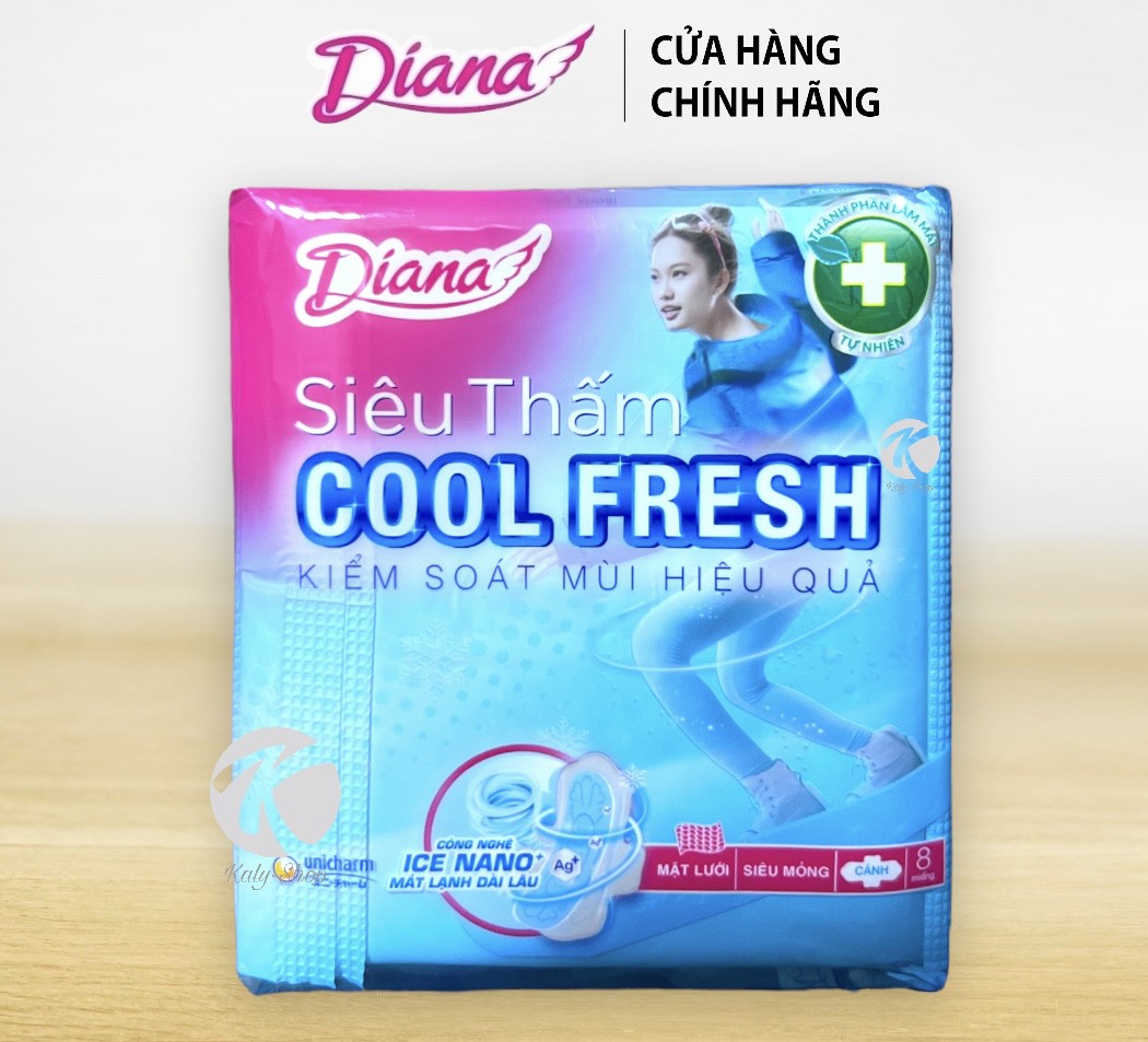 Băng vệ sinh diana siêu thấm cool fresh 8 miếng