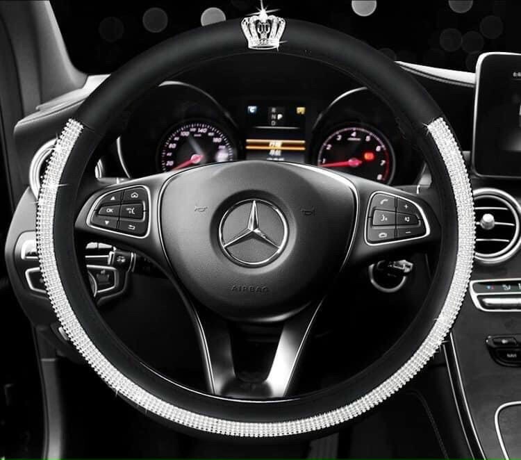 Bọc vô lăng crown đính đá vương miện trang trí xe hơi - bọc vô lăng cao cấp