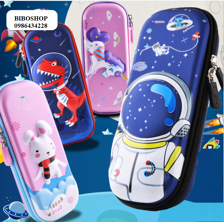 [Giá hủy diệt] Hộp bút học sinh cao cấp 3D sinh động cute - Siêu nhẹ - Chống thấm nước cho bé trai bé gái