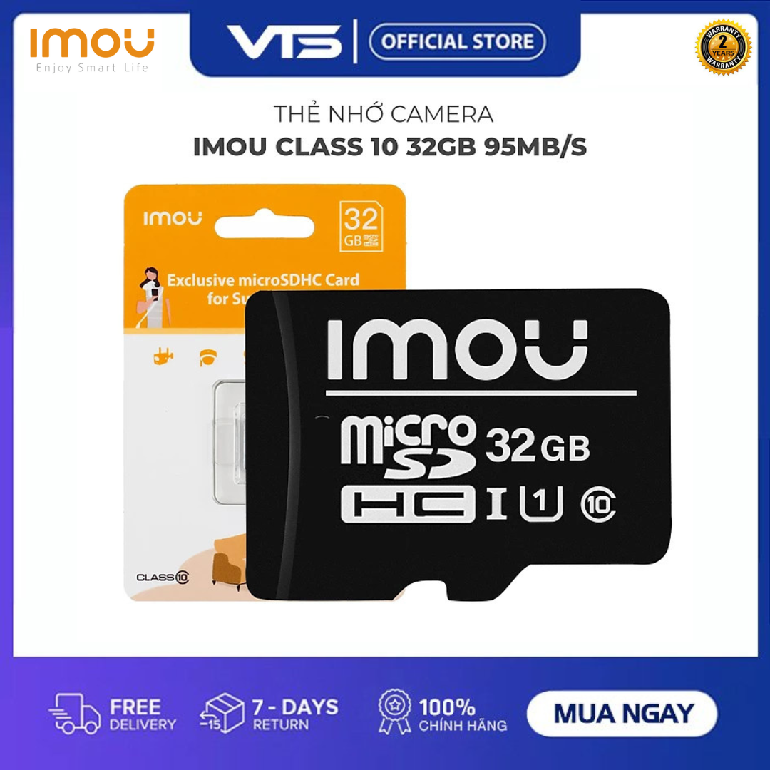 [FREESHIP] Thẻ Nhớ 32GB IMOU Micro SD Lưu Trữ Cho Camera - 32GB, 64GB IMOU - Speed 80MB/s - Hàng Chính Hãng - Bảo Hành 2 năm - VTS Smart Home