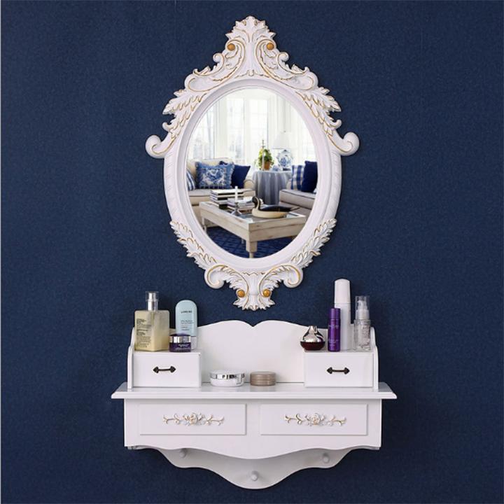 Kệ gương trang điểm treo tường - Gương trang điểm treo tường kèm kệ cao cấp NH9434