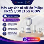 Máy xay sinh tố Philips HR2223 /00 700W đi kèm phụ kiện cối nhựa - Bảo Hành 24 Tháng