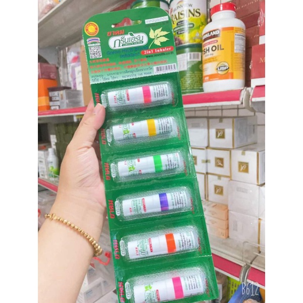Combo 1 dây 6 ống hít thông mũi green herb thái lan