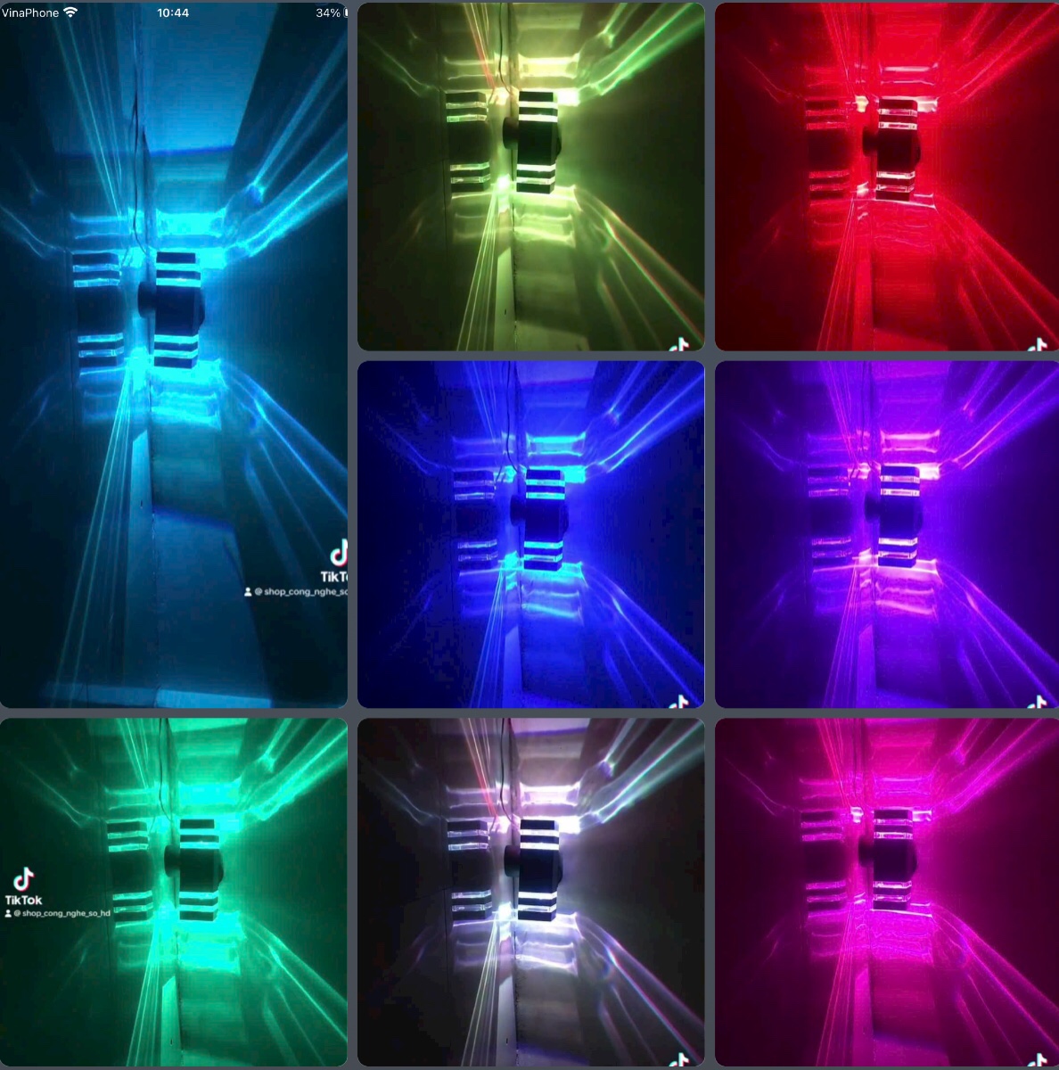 Đèn tường, đèn trụ , đèn bão ,đèn cột , trang trí cầu thang , hành lang Atimol mã sp 174/2 Đầu có led 3 màu, 7 màu , bộ linh kiện đèn trụ ,đèn chày