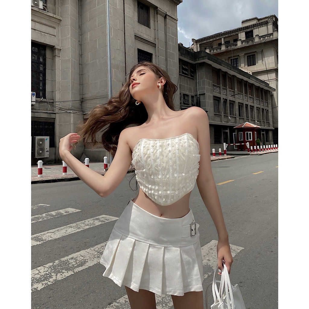Áo croptop corset cat corset - tipblu