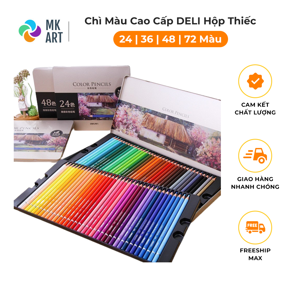 Chì màu Deili cao cấp Hộp Thiếc