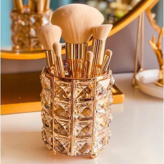 Cốc, Ống đựng cọ Makeup pha lê💄 Cọ Nail,Hũ đựng cọ trang điểm, cốc , lọ đựng đồ makeup kim loại pha lê sang trọng