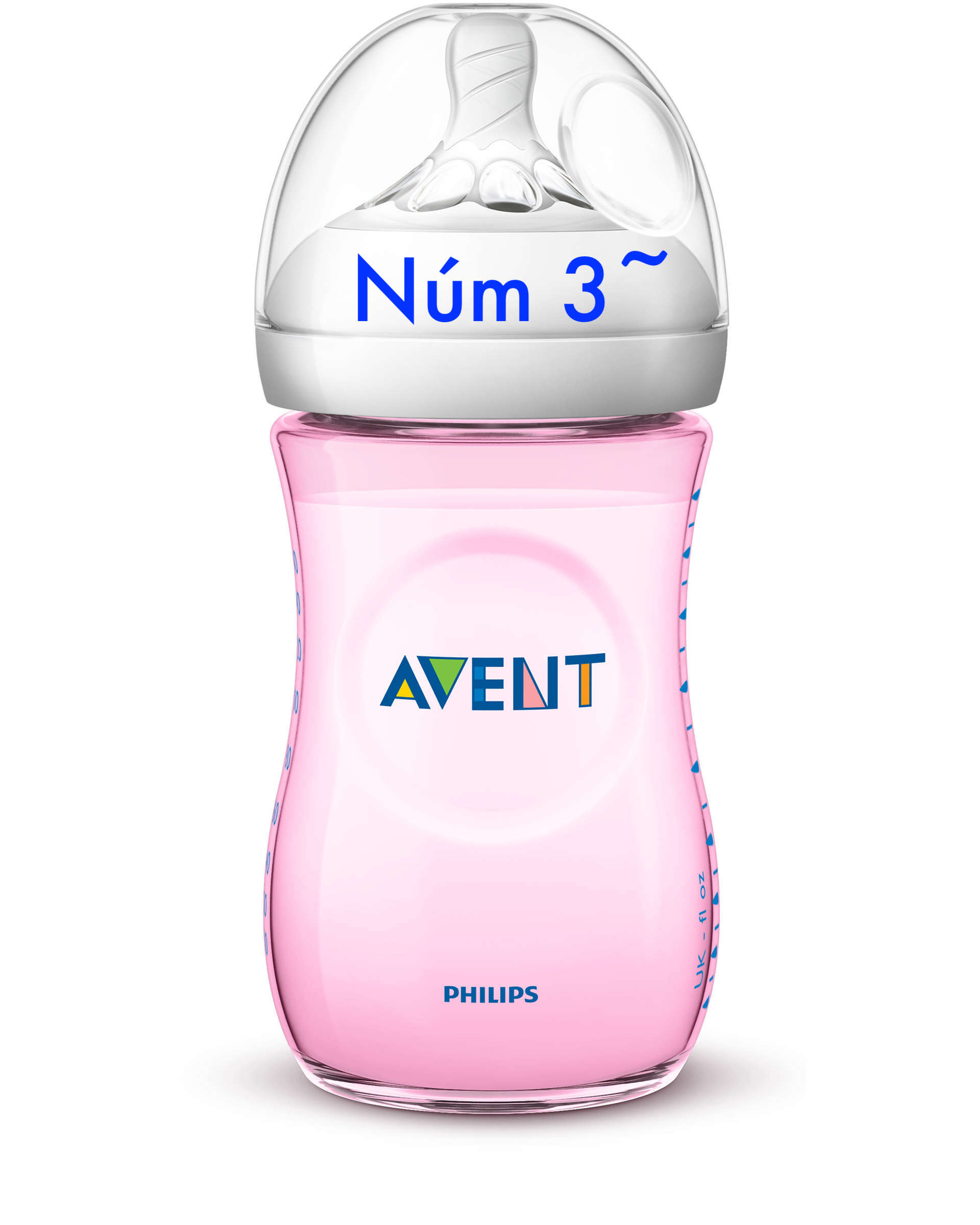 Bình sữa Philips Avent Natural 260ml xanh - hồng chọn núm