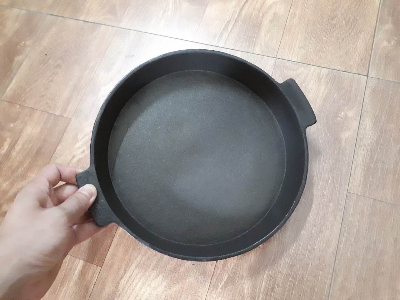 Chảo gang đúc nướng thịt chống dính đk 24cm sâu trơn