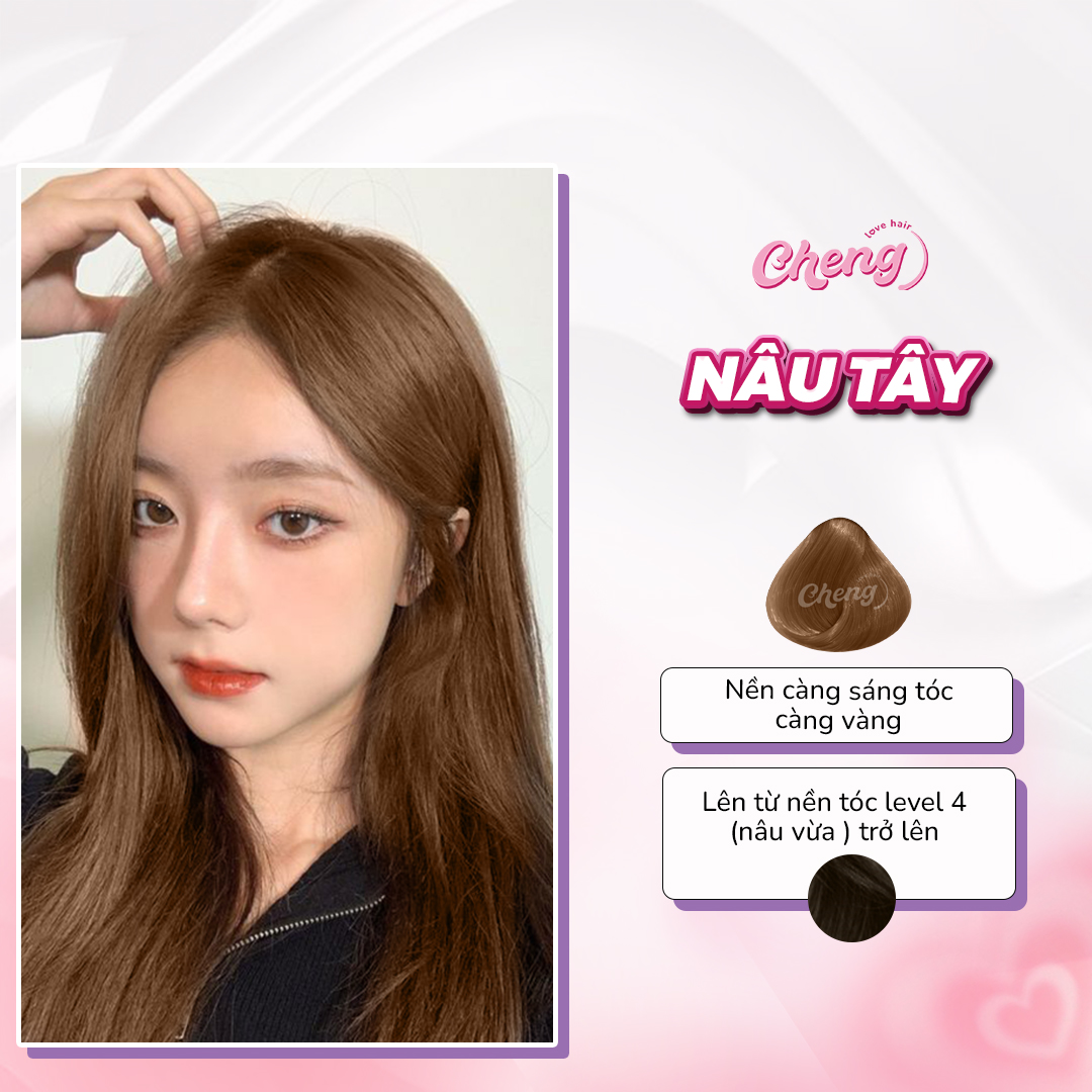 HOÀN TIỀN 15% - Thuốc Nhuộm Tóc Màu NÂU TÂY Không Tẩy | Chenglovehair Chenglovehairs