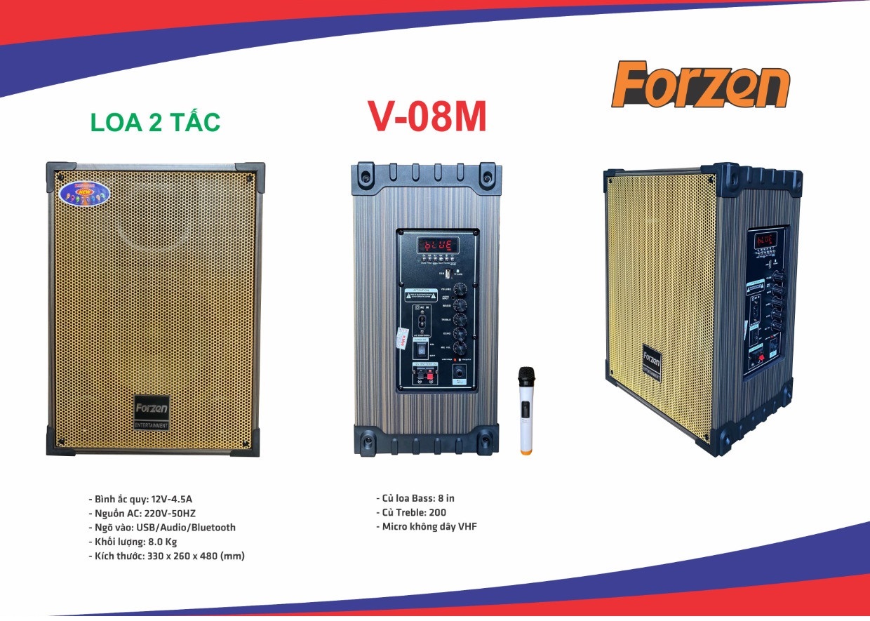 Loa kéo bluetooth mini forzen v-08m - model 2022 cực hay - 2 micro