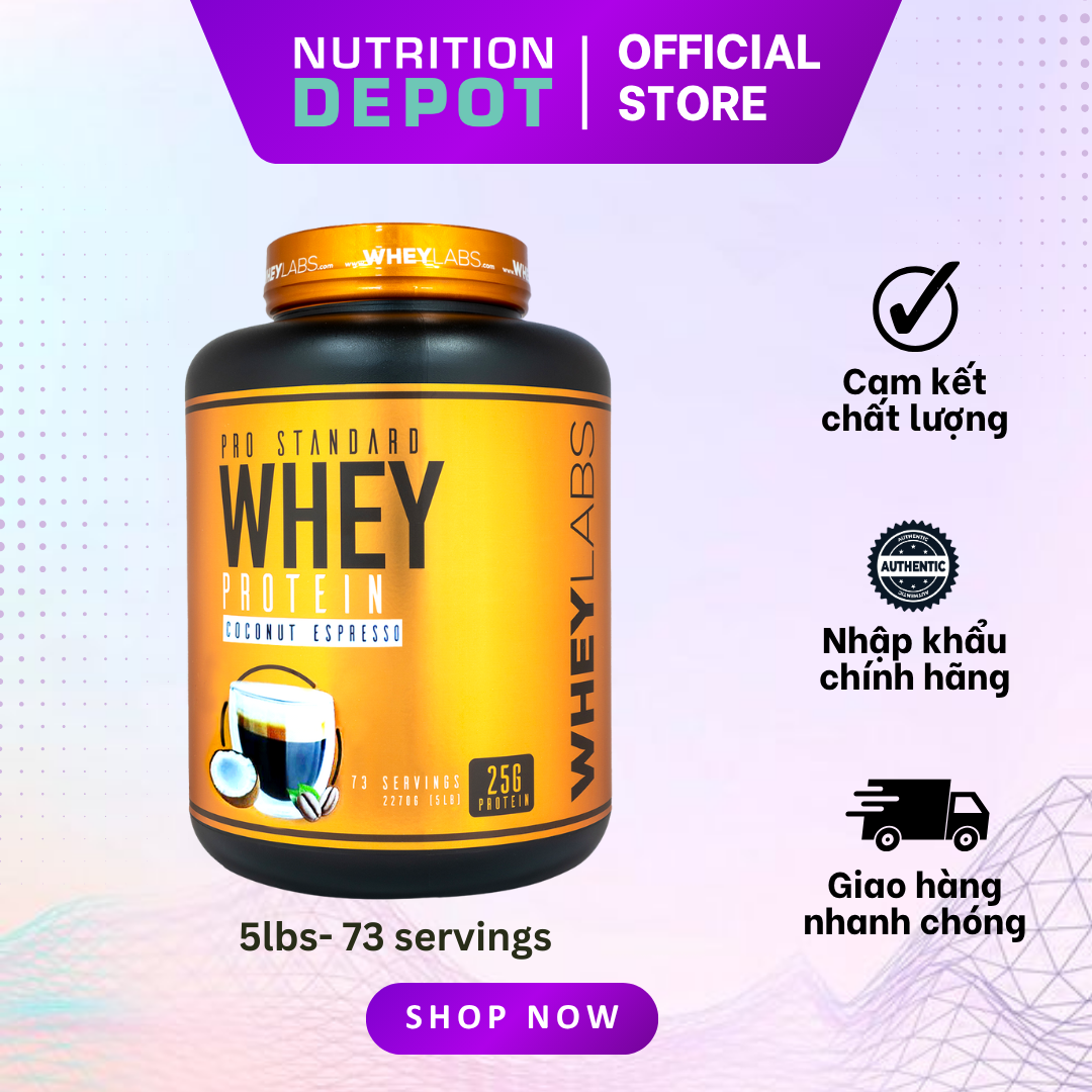 Sữa tăng cơ cao cấp Wheylabs Pro Standard Whey Protein Hũ 2.3kg - 73 lần dùng - Nutrition Depot Vietnam