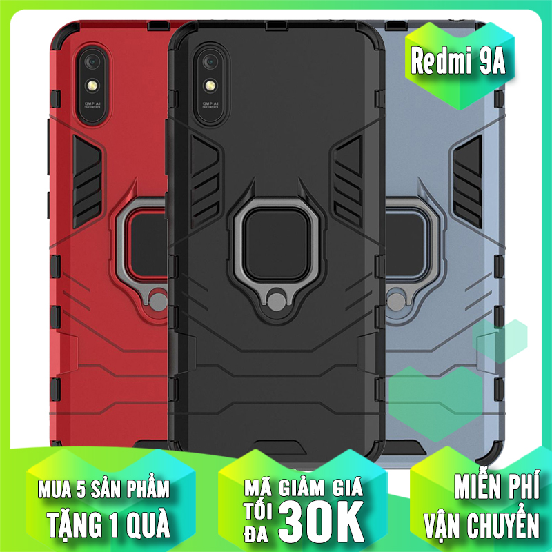 Ốp lưng cho Xiaomi Redmi 9A iRON - MAN IRING Nhựa PC cứng viền dẻo chống sốc