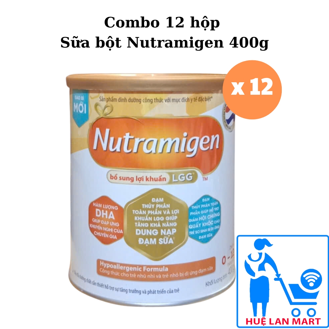 Combo 12 Hộp Sữa bột Mead johnson Nutramigen A+ LGG - 400g công thức cho trẻ bị dị ứng đạm sữa bò