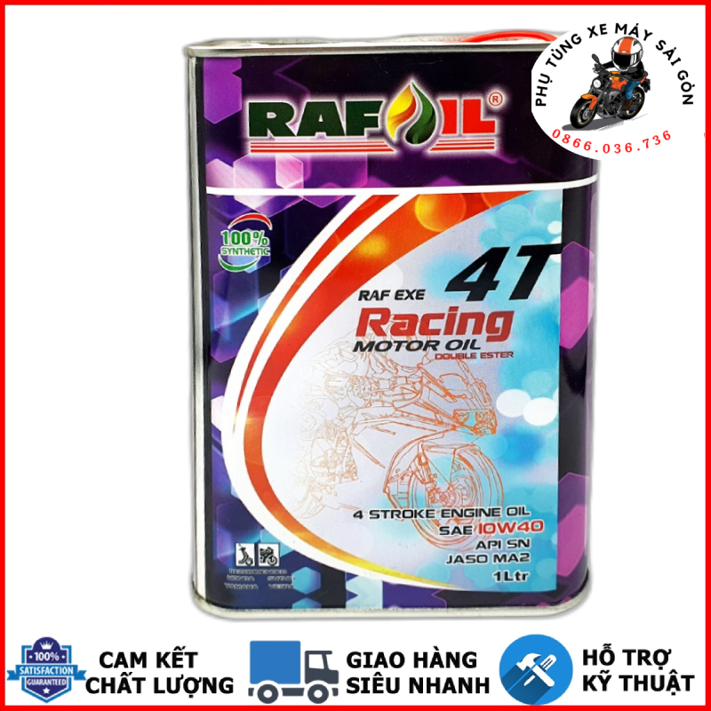 Nhớt tổng hợp Rafoil Racing 10W40 công nghệ Double Ester dành cho xe tay ga, xe số côn tay - Nhập kh