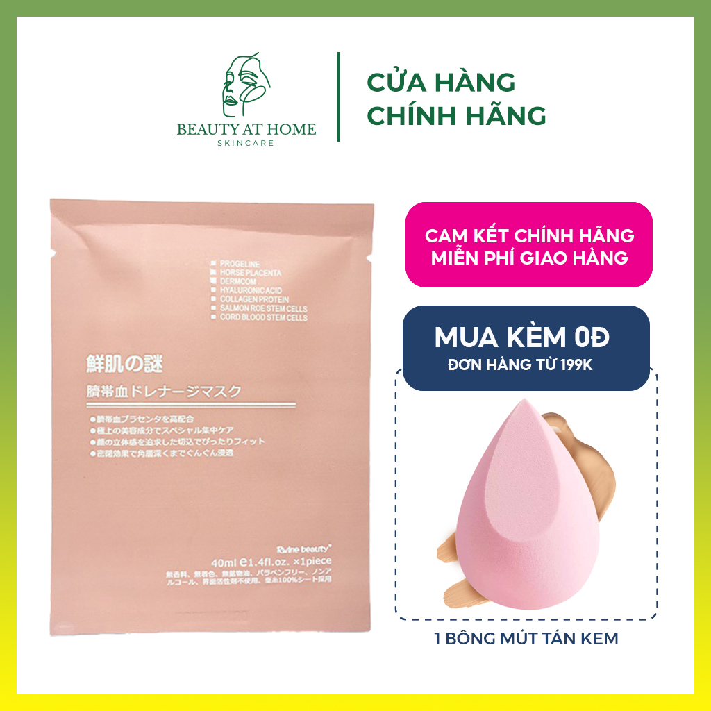 Mặt nạ nhau thai trắng da chính hãng cao cấp kiềm dầu sạch da giúp mềm mịn trắng hồng - Beauty at home