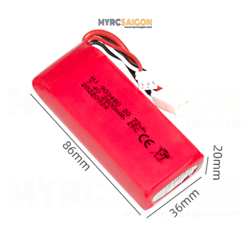 Pin lipo 2s 7.4v 2800mah 25c