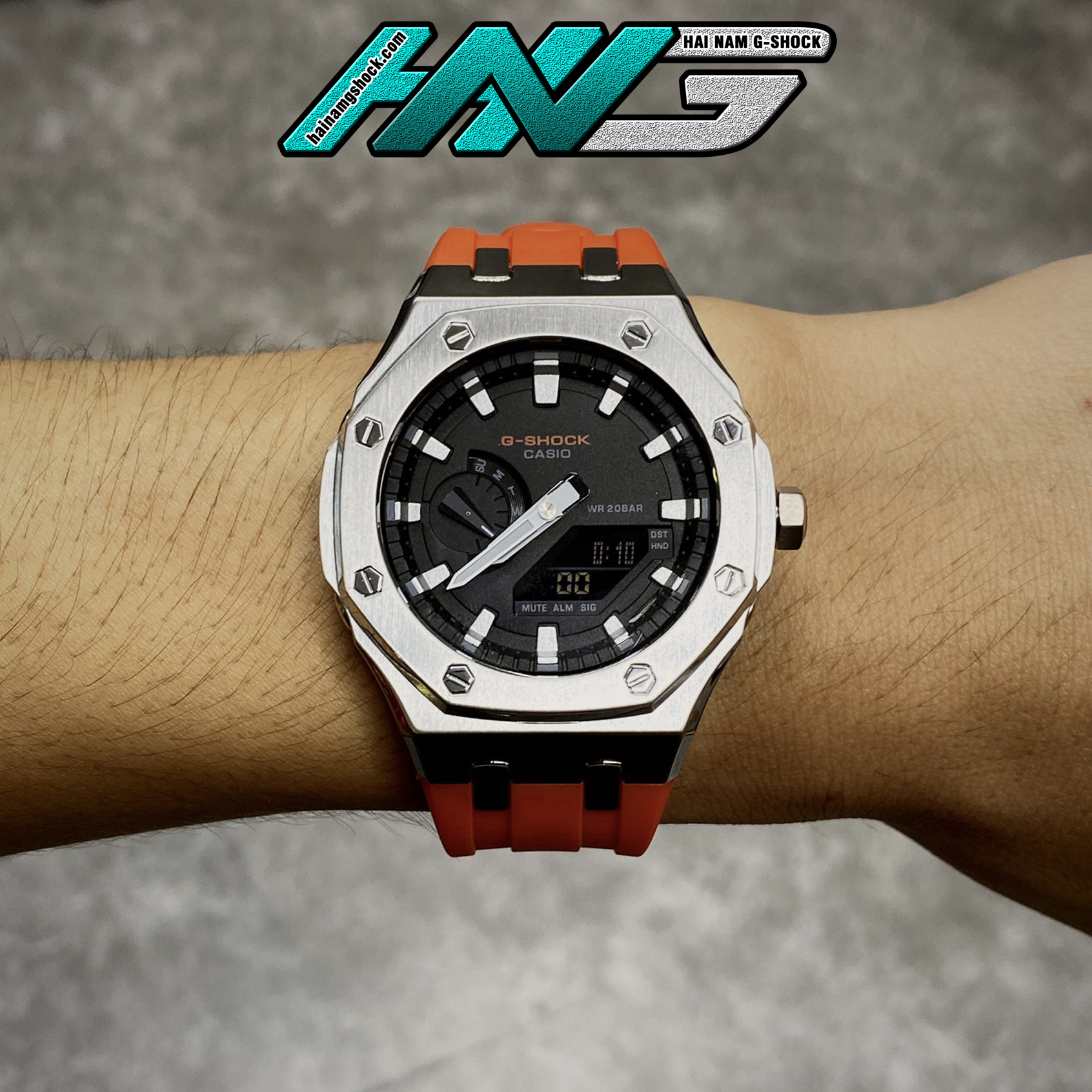 Đồng hồ nam g-shock ga-2100-1a custom gen 5 camouflage steel case | ga-2100 custom gen 5 | ga2100 custom | full phụ kiện