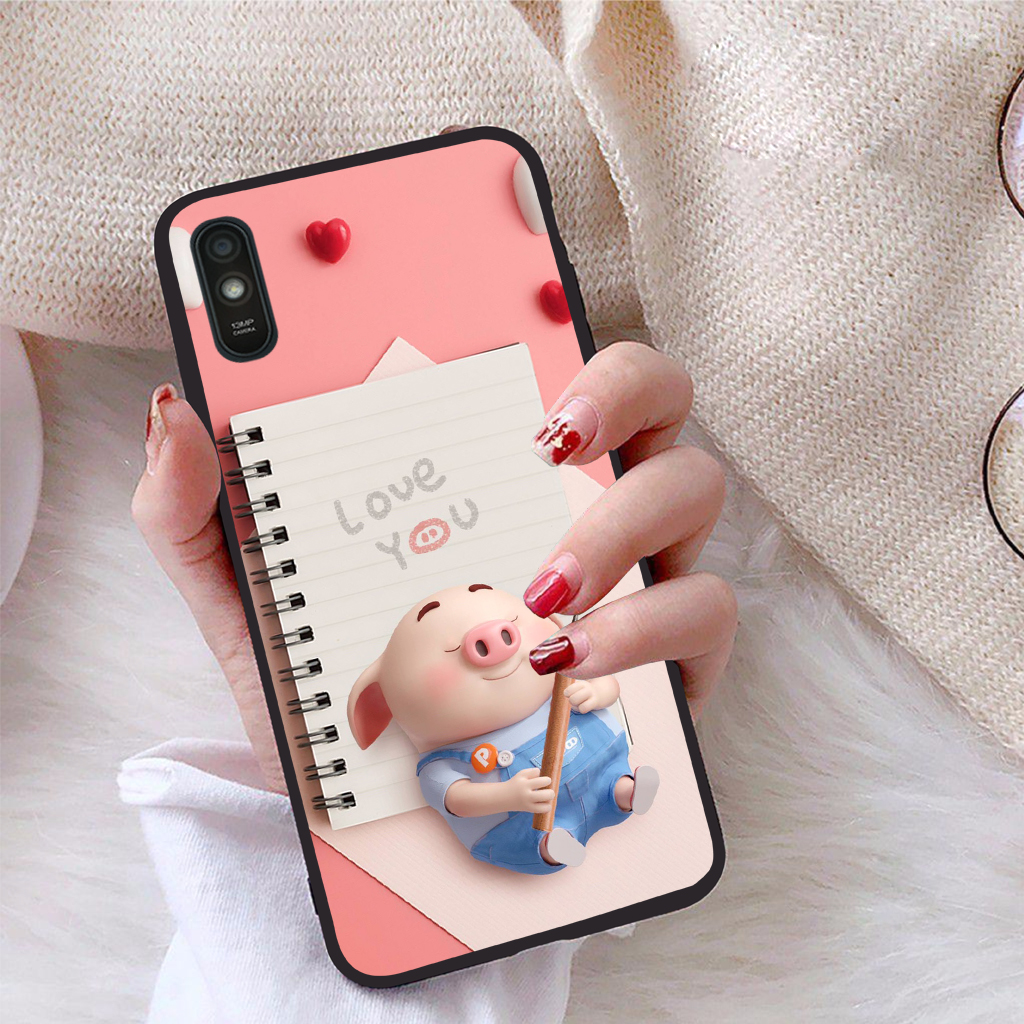 [HCM]Ốp lưng Xiaomi Redmi 9A viền dẻo TPU BST Pig Cute
