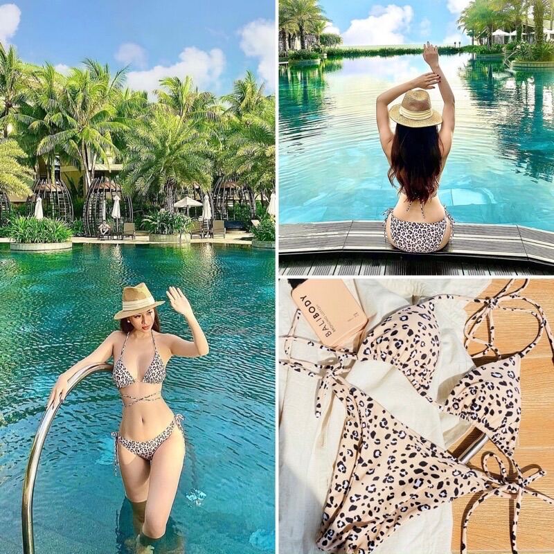 Bikini 2 mảnh sexy da beo màu nude cực xịn.
