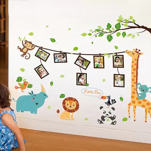 Tranh trang trí phòng cho bé KHUNG ẢNH THÚ- Giấy và decal dán tường trẻ em
