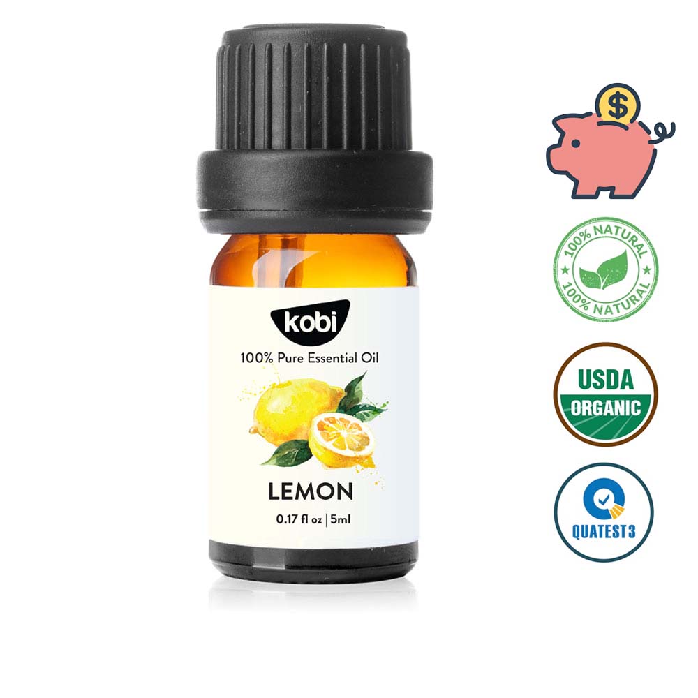 Tinh dầu Chanh Tươi Kobi Lemon essential oil giúp thơm phòng, se da, tinh thần sảng khoái - 5ml