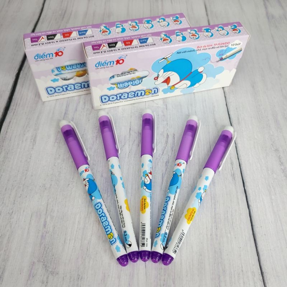 Bút dạ kim fl-04/do màu tím, bút dạ kim doraemon
