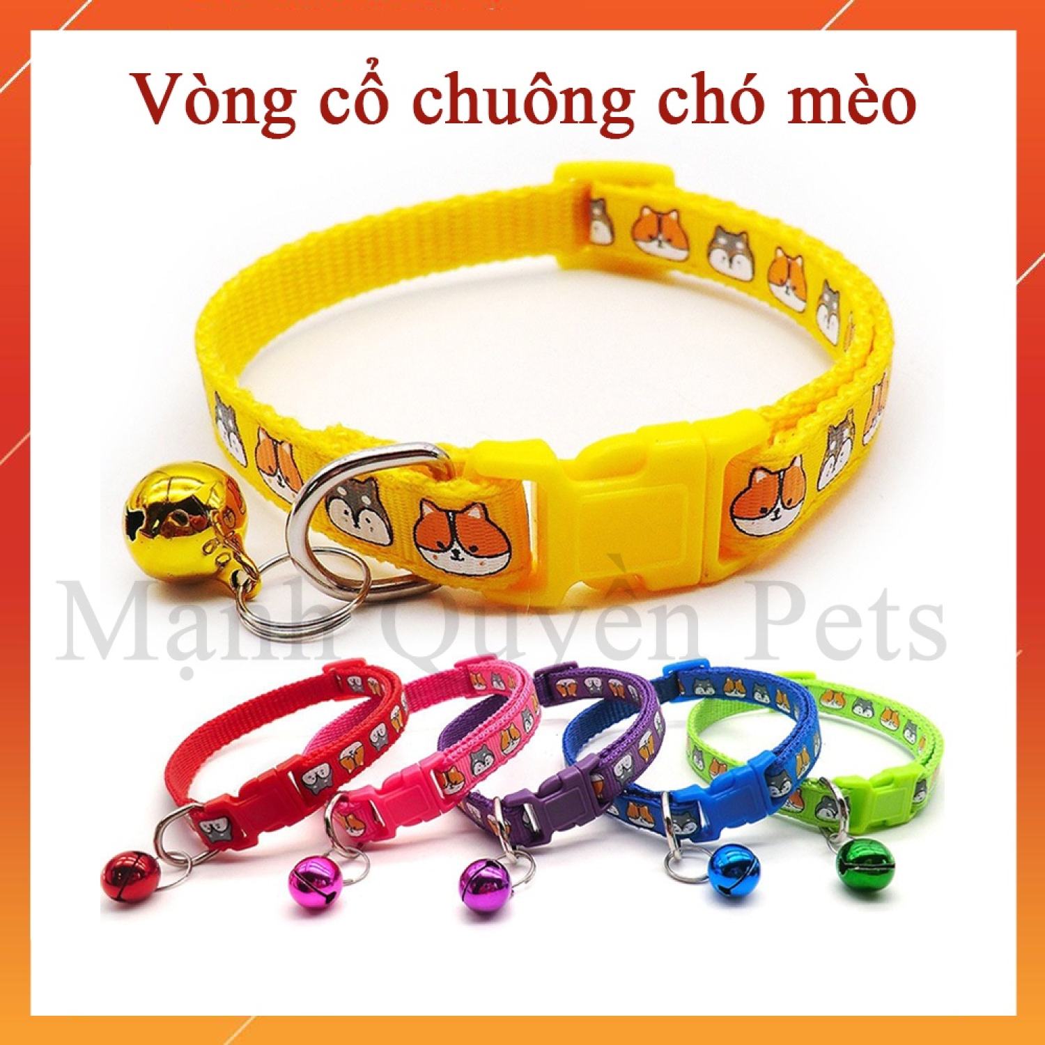 Vòng đeo cổ cho chó mèo, vòng chuông đeo cổ