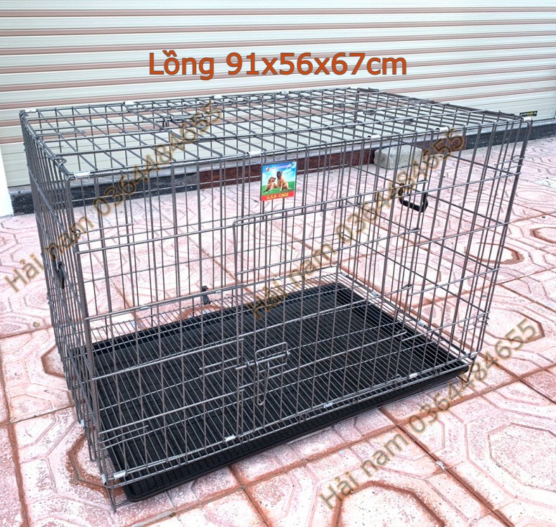 Chuồng chó mèo gấp gọn size xl, lồng chó gấp sơn tĩnh thép to, chắc chắn kèm khay vệ sinh