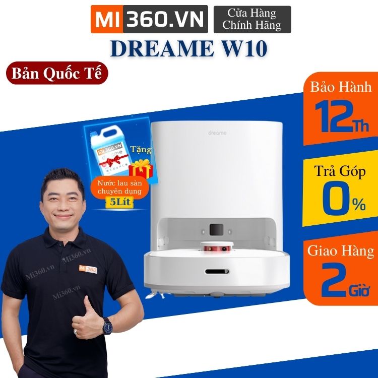 Robot Hút Bụi Lau Nhà ,Tự Làm Sach Thông Minh Dreame W10 - Bản Quốc Tế - Bảo Hành 12 Tháng