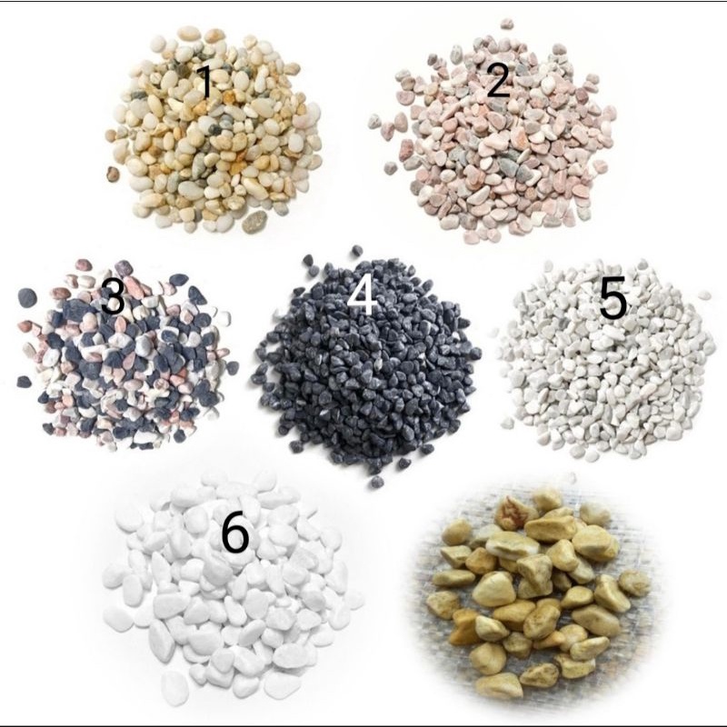 500gr Sỏi trắng, sỏi đen, sỏi hồng, sỏi vàng, sỏi biển, sỏi ba màu _ Đá rải tiểu cảnh terrarium