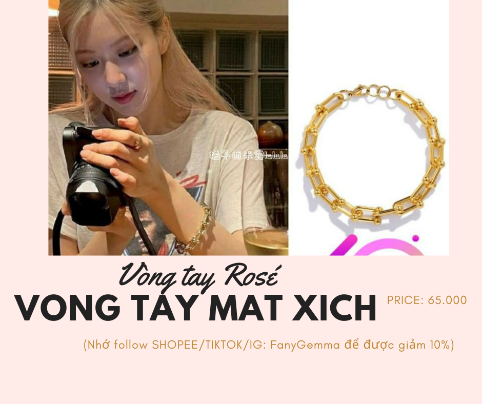 Vòng tay mắt xích Rosé Blackpink (khoá cài)