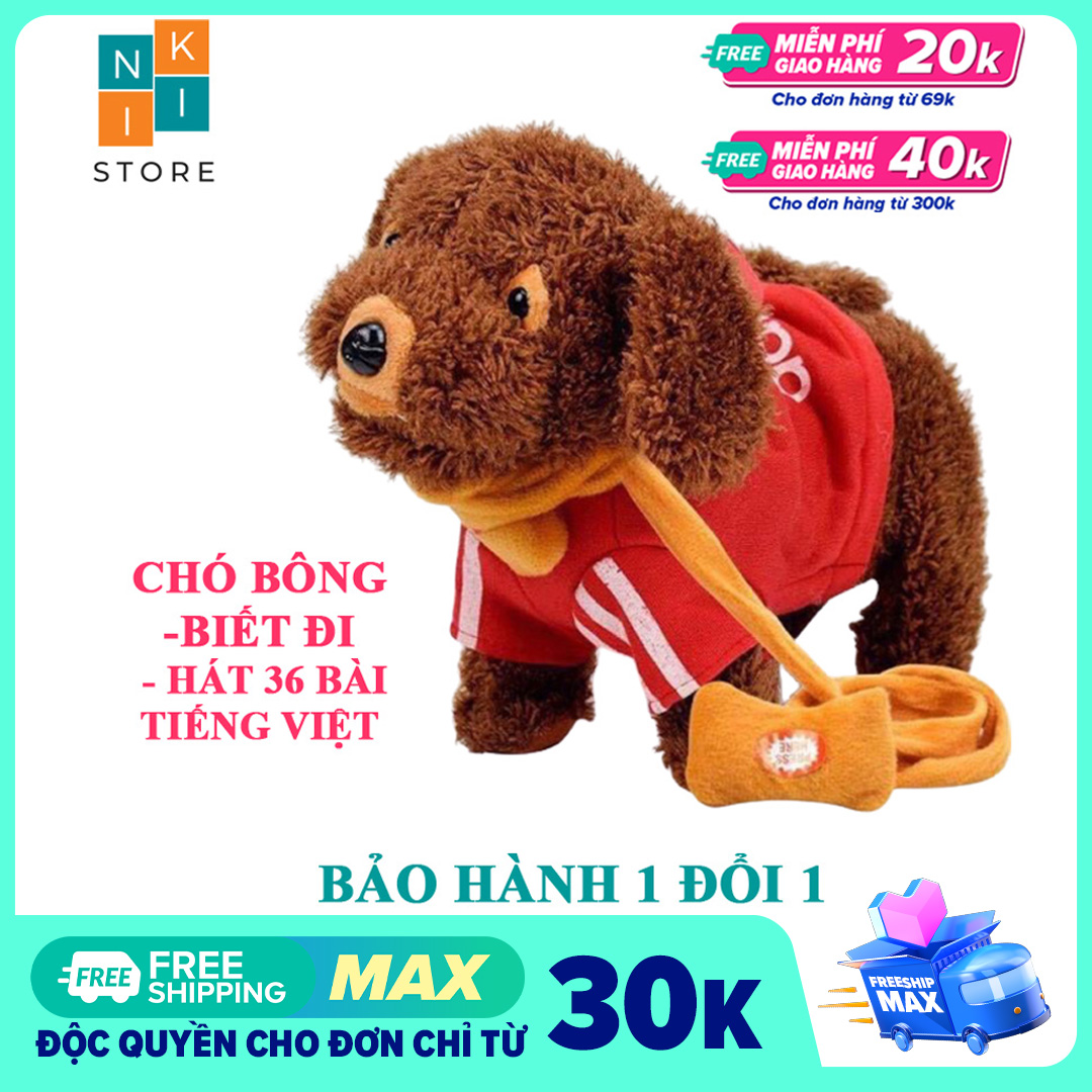 [FREE SHIP] Chó bông đồ chơi biết đi, biết hát cho bé yêu, con chó đồ chơi , chó bông biết đi- Niki Store