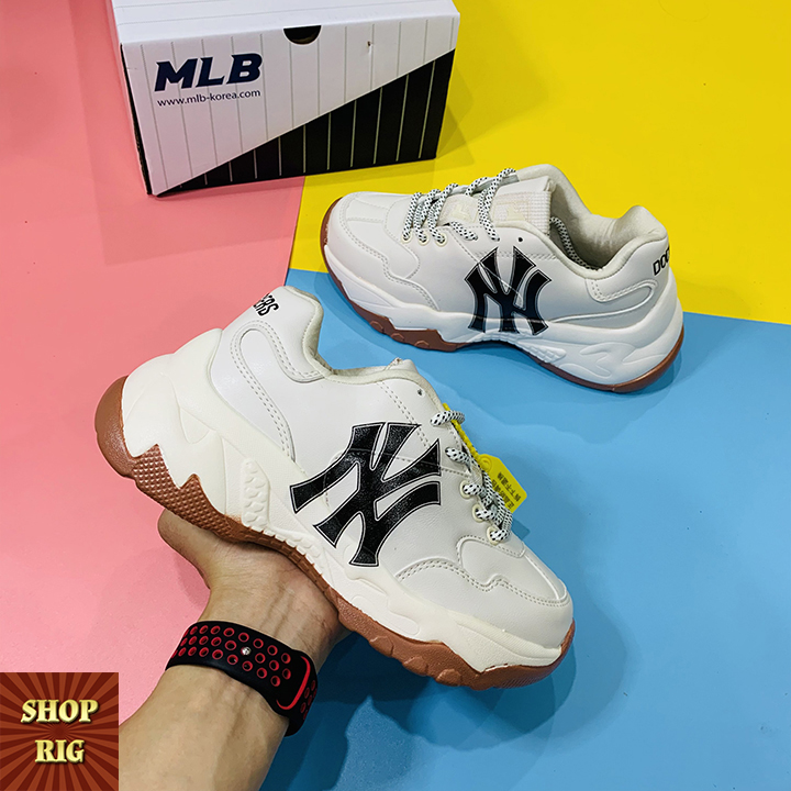[ẢNH THẬT] GIÀY THỂ THAO SNEAKER MLB KOREA NY CHỮ ĐEN NAM NỮ