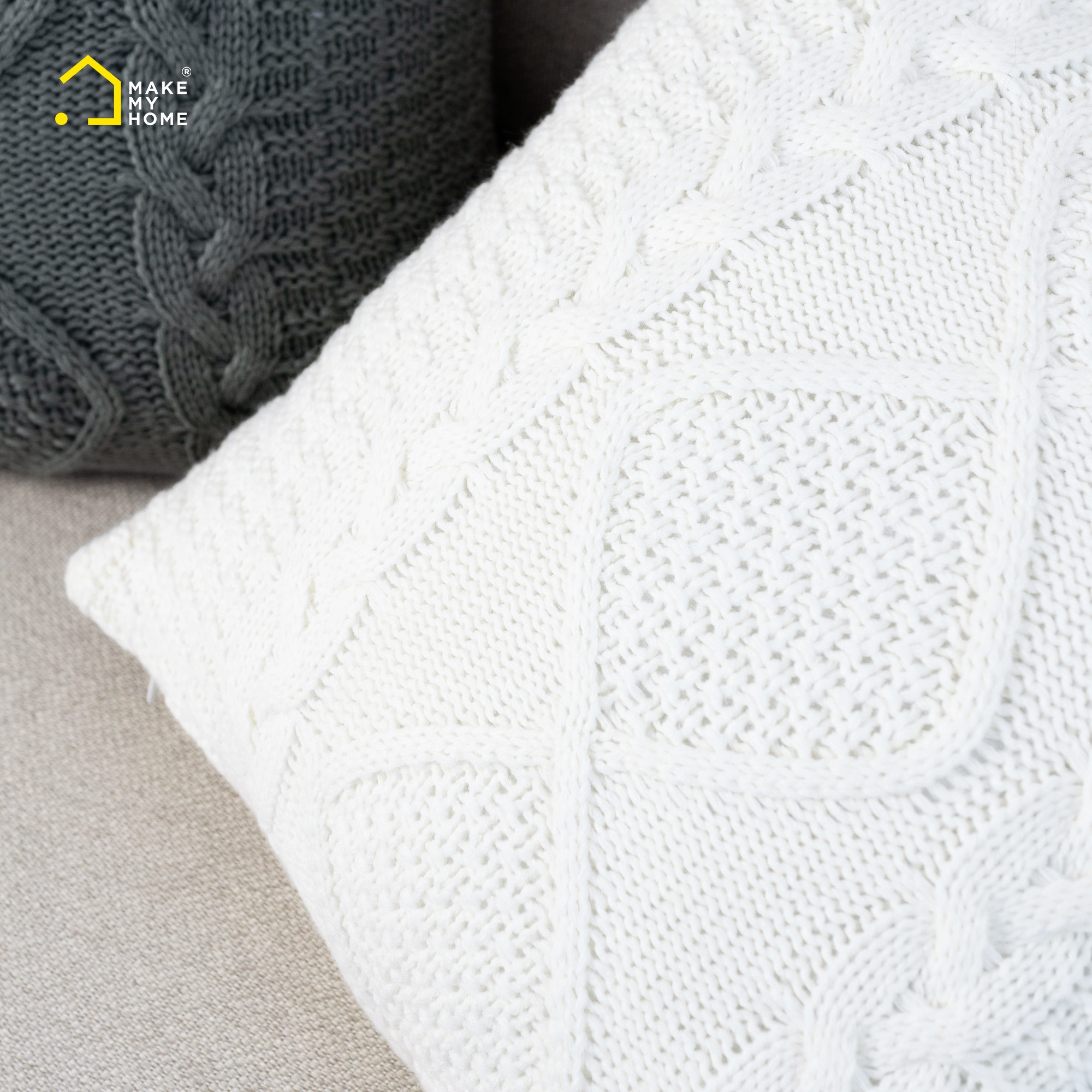 Gối vuông trang trí, gối sofa đơn giản make my home len