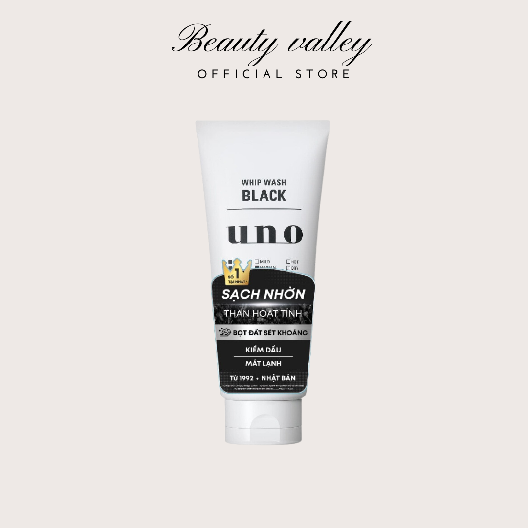 Sữa rửa mặt Tạo bọt Sạch nhờn cho da dầu UNO Whip Wash Black 130g