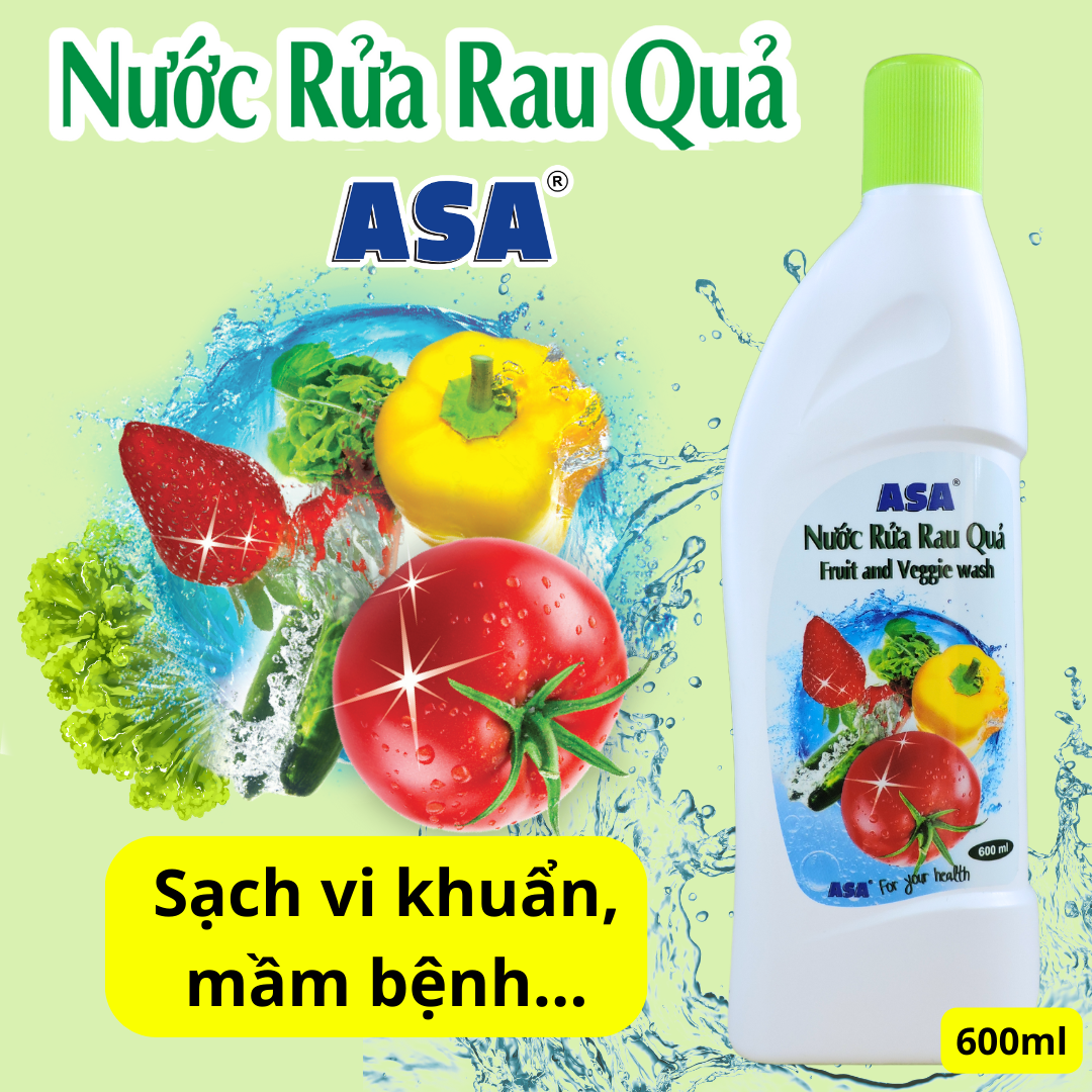 Nước rửa rau quả ASA 500ml - Rau sạch tươi ngon, an toàn sức khỏe