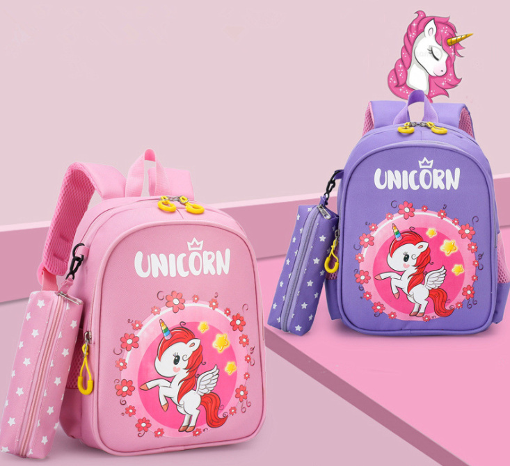 Balo Unicorn kèm bóp viết chất liệu nhẹ cho bé -BLU085