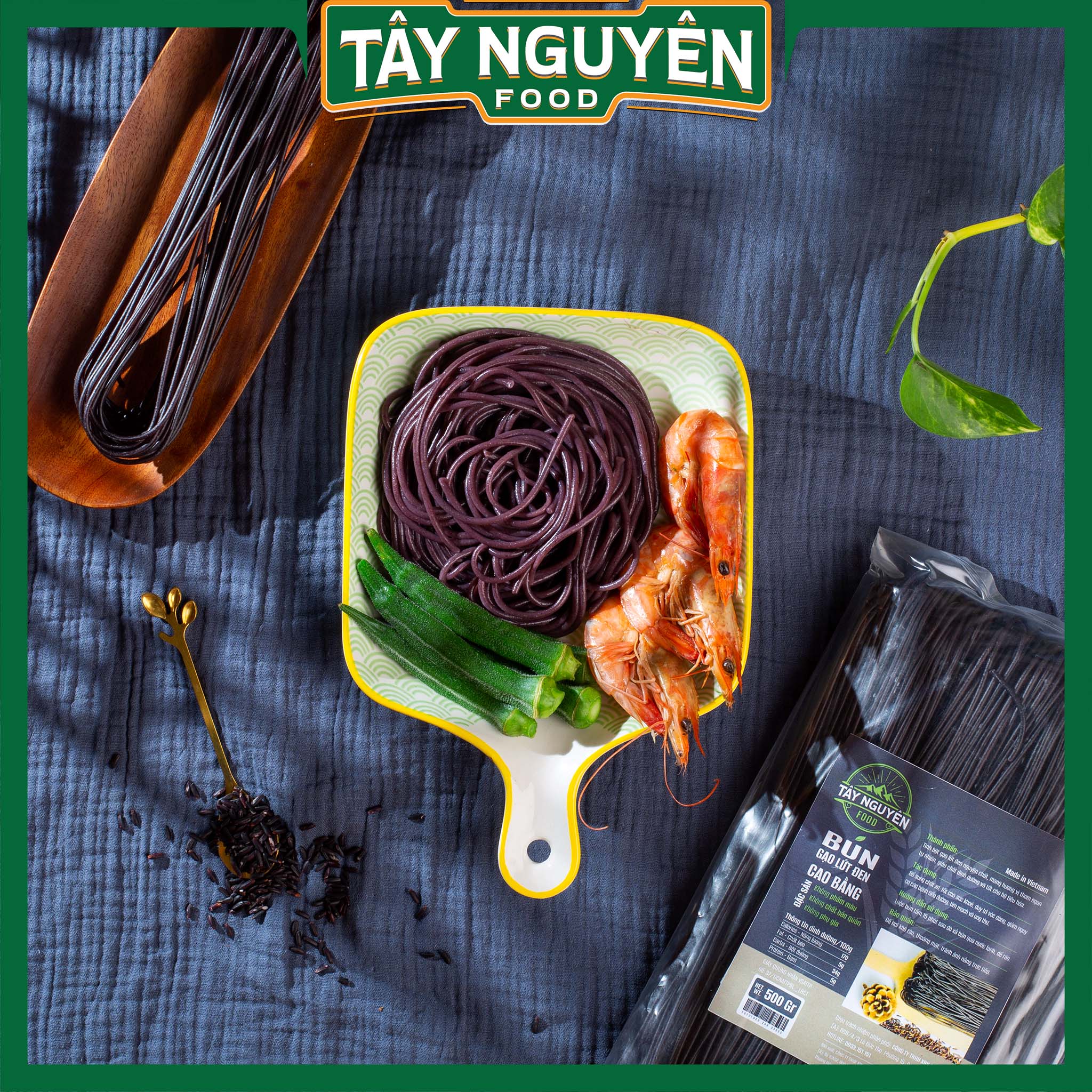 Bún gạo lứt đen healthy, bún khô Cao Bằng eat clean