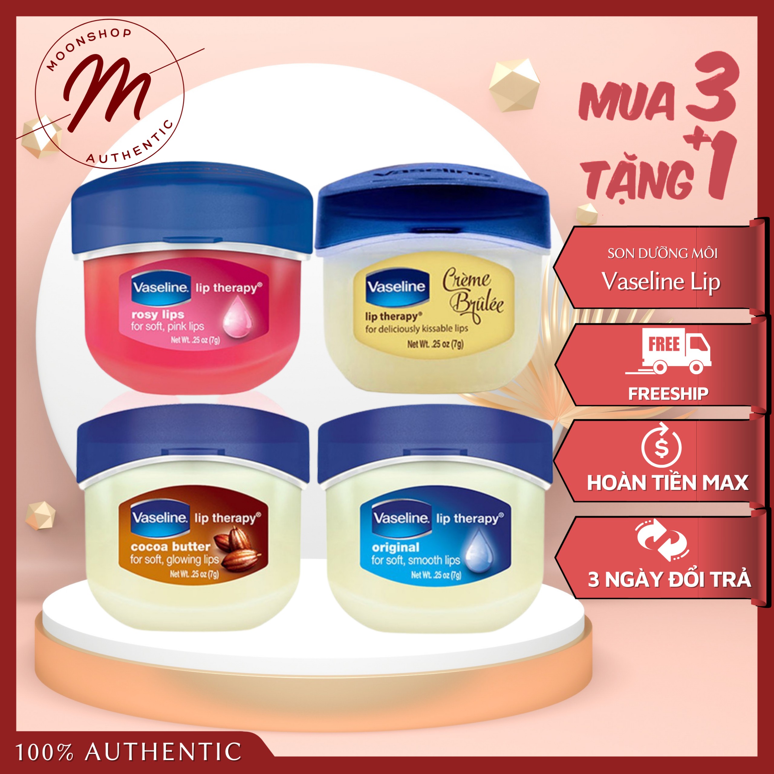 Son dưỡng môi Vaseline Lip Therapy Rosy Lips 7g - USA