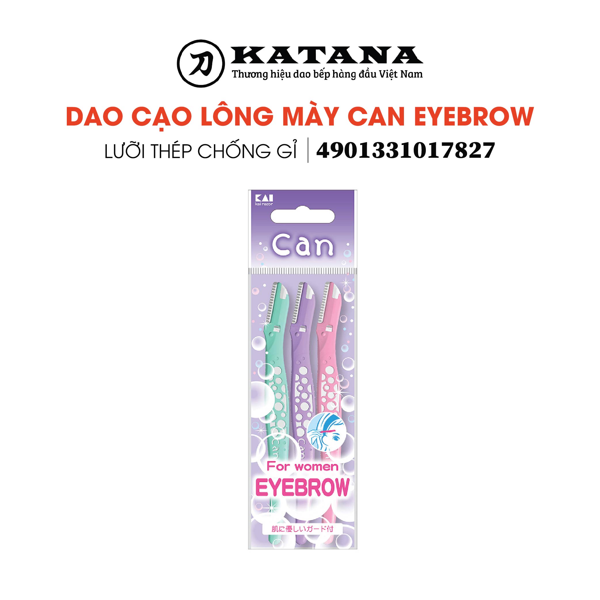 Dao cạo lông mày Nhật Bản Can Eyebrow - Bộ 3 chiếc
