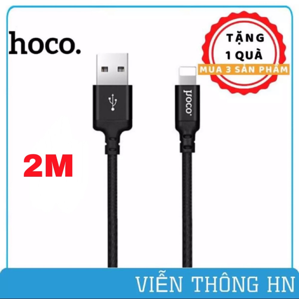 Dây sạc lightning hoco x14 dài 1M 2M - cáp sạc bọ dù cao cấp chống gập gãy cho ip ipad ...