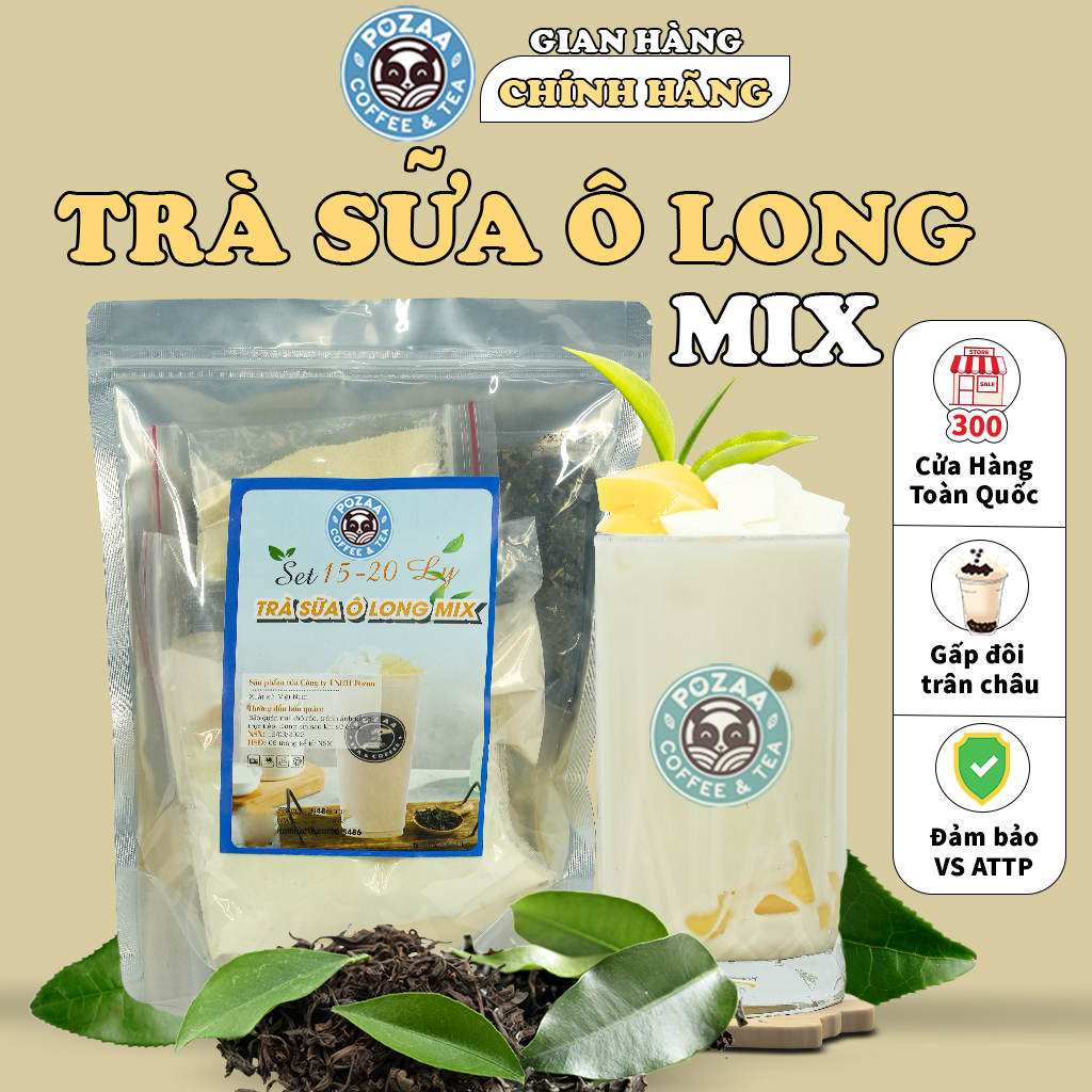Set trà sữa tự pha pozaa, nguyên liệu làm trà sữa - set lớn 15-20 ly